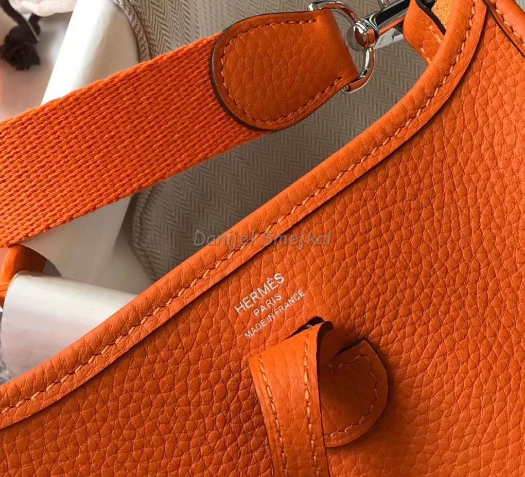 Hermes Evelyne III TPM Bag In Orange 17cm