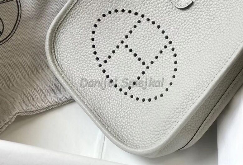 Hermes Evelyne III TPM Bag In Pearl Grey 17cm