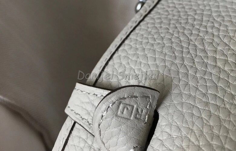 Hermes Evelyne III TPM Bag In Pearl Grey 17cm