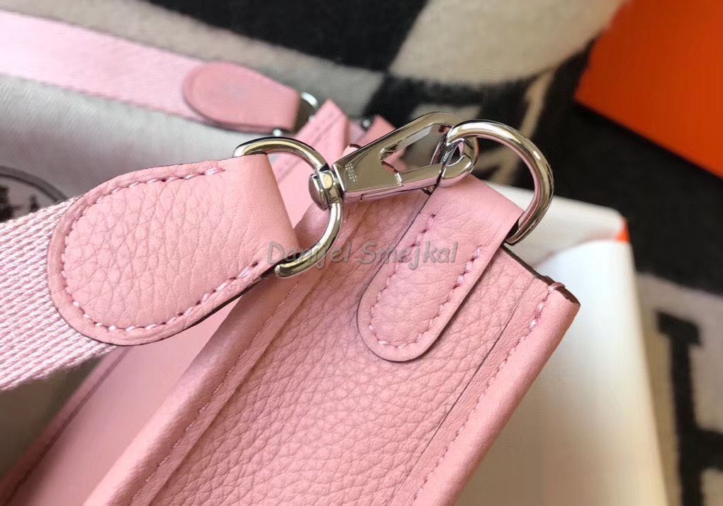 Hermes Evelyne III TPM Bag In Pink 17cm