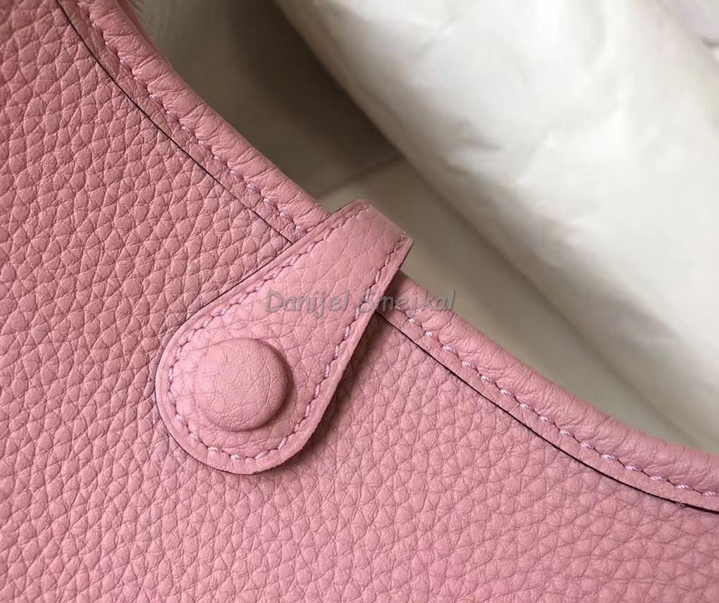 Hermes Evelyne III TPM Bag In Pink 17cm