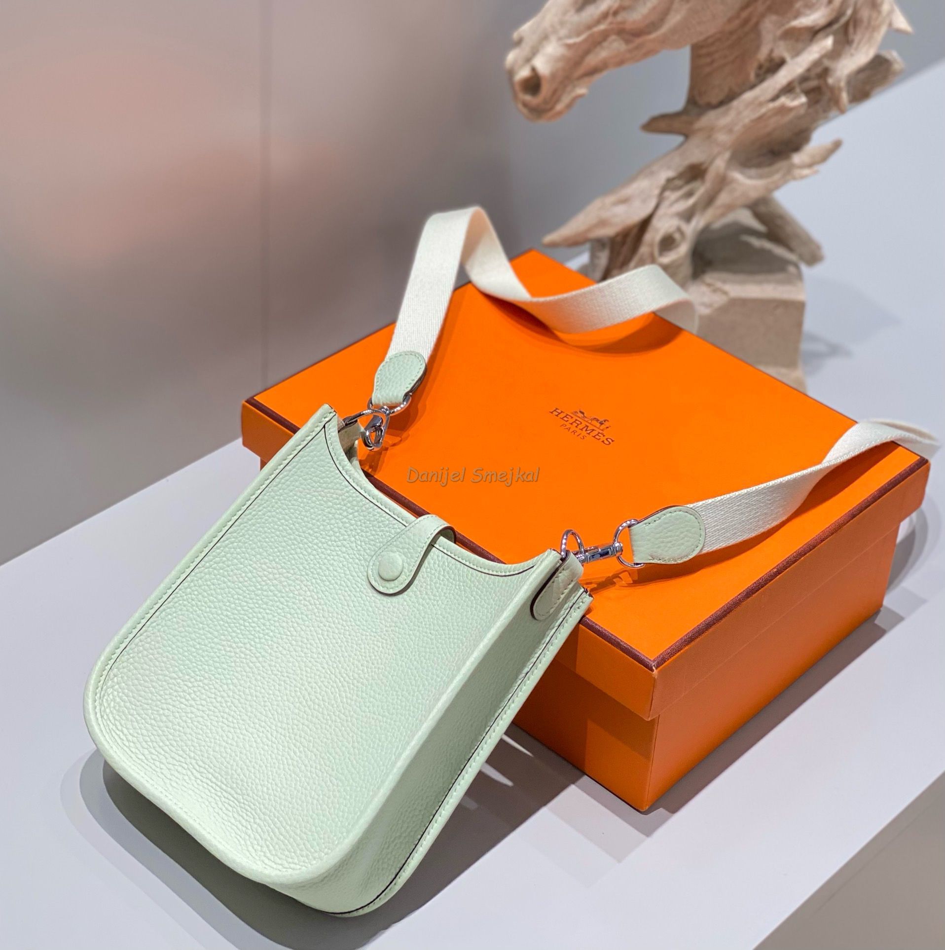 Hermes Evelyne III TPM Bag In Vert Fizz 17cm