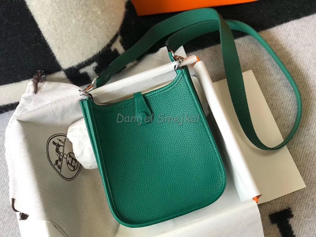 Hermes Evelyne III TPM Bag In Vert Vertigo 17cm