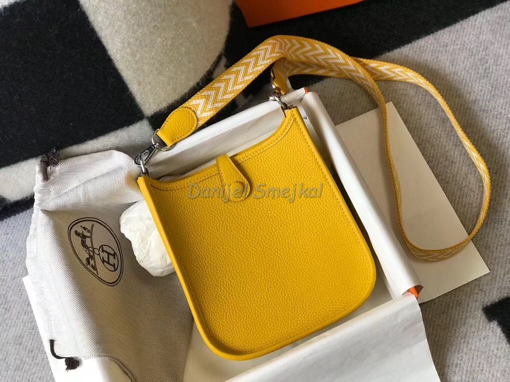 Hermes Evelyne III TPM Bag In Yellow 17cm