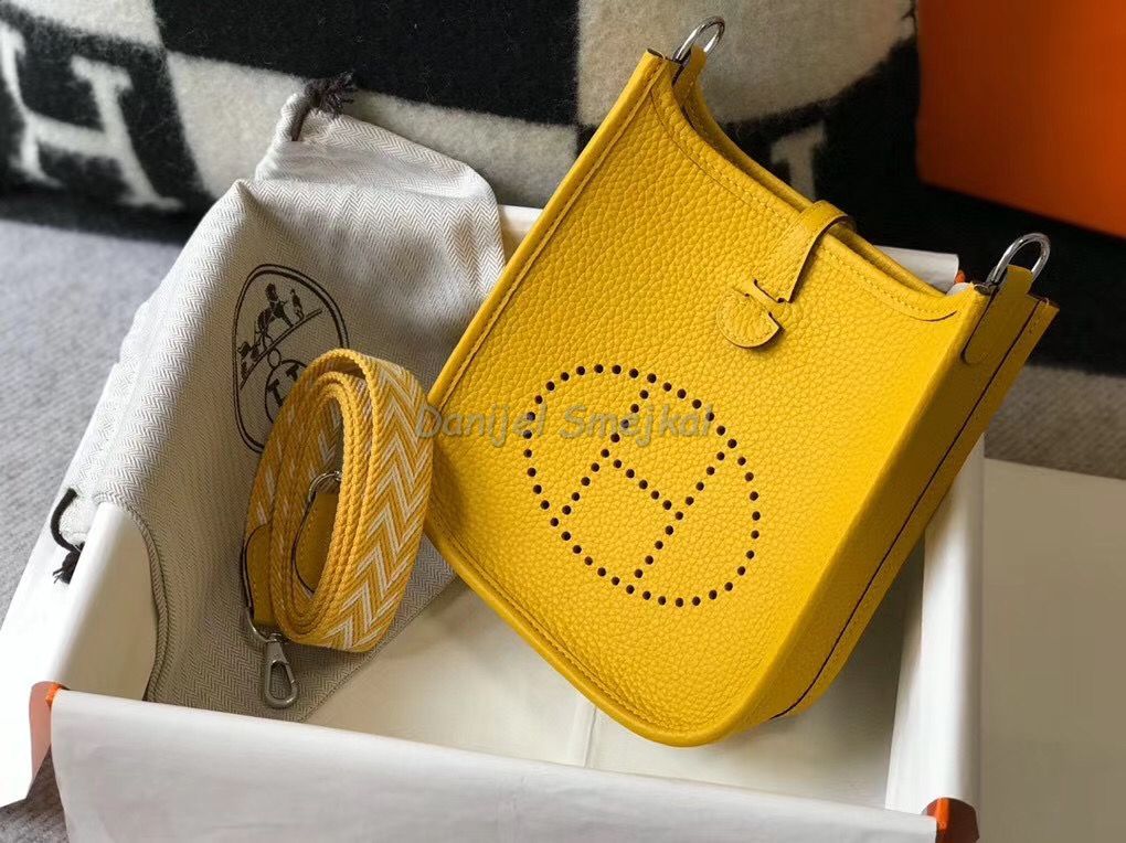 Hermes Evelyne III TPM Bag In Yellow 17cm