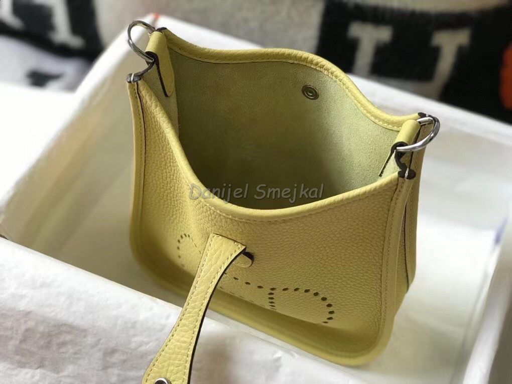 Hermes Evelyne III TPM Mini Bag In Jaune Poussin 17cm