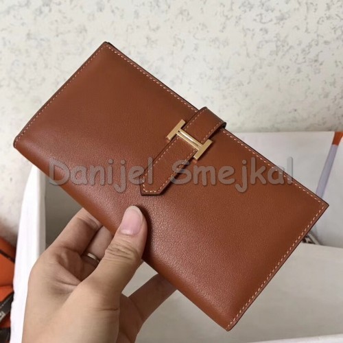 Hermes Gold Swift Bearn Gusset Wallet 