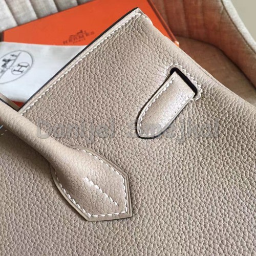 Hermes Grey Clemence Birkin 30cm Handmade Bag