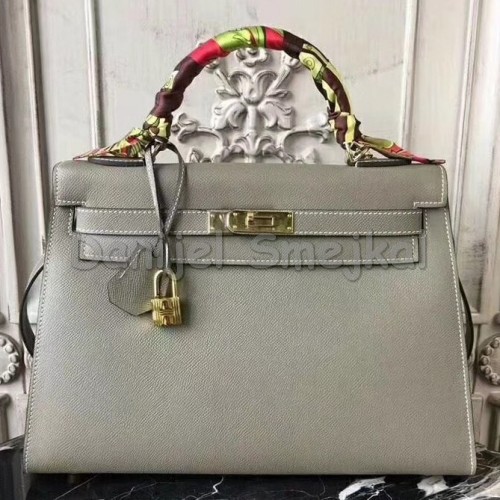 Hermes Grey Epsom Kelly 32cm