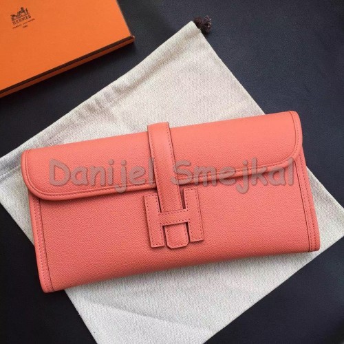 Hermes Jige Elan 29 Clutch Bag In Crevette Epsom Leather