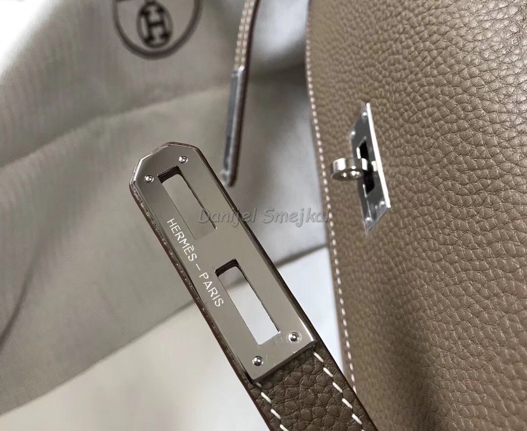 Hermes Kelly Depeche 38 Briefcase In Taupe Calfskin 38cm