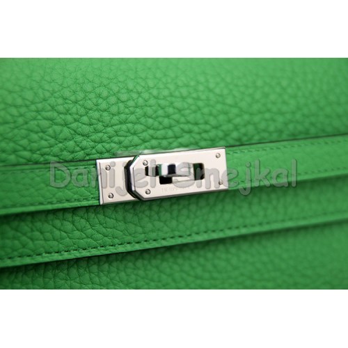 Hermes Kelly Longue Wallet In Bamboo Clemence Leather 