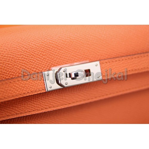 Hermes Kelly Longue Wallet In Crevette Epsom Leather 