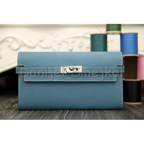 Hermes Kelly Longue Wallet In Etoupe Epsom Leather