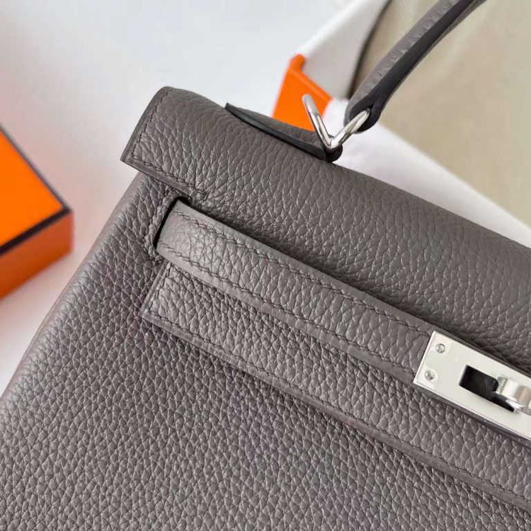 Hermes Kelly Togo Grey Silver Hardware Phw 25cm
