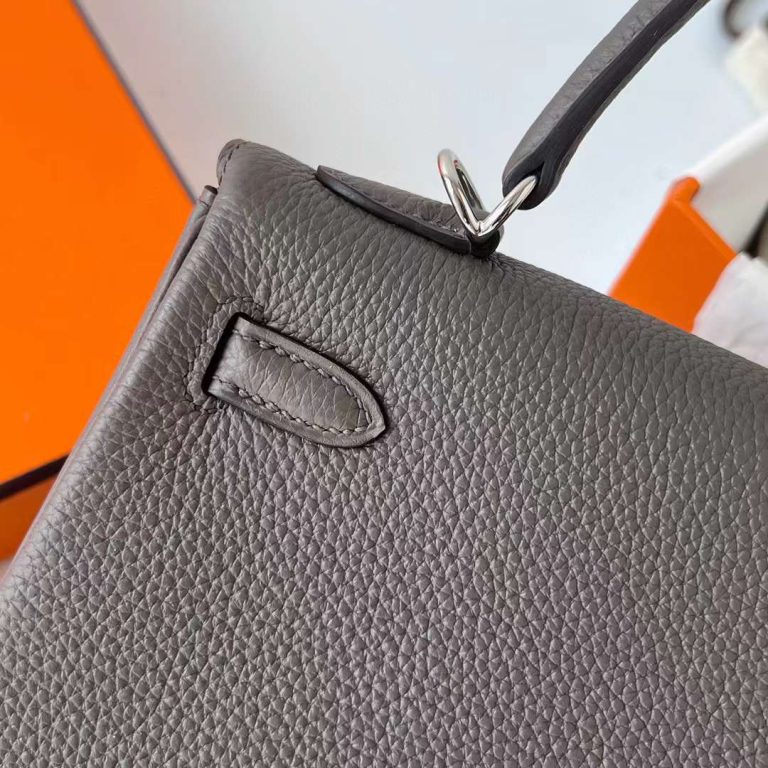 Hermes Kelly Togo Grey Silver Hardware Phw 25cm