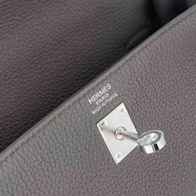 Hermes Kelly Togo Grey Silver Hardware Phw 25cm