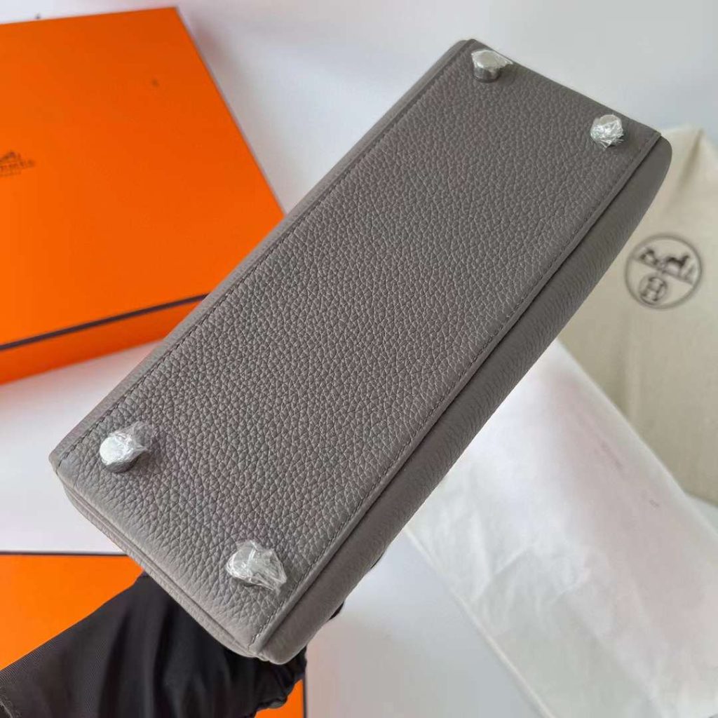 Hermes Kelly Togo Grey Silver Hardware Phw 25cm