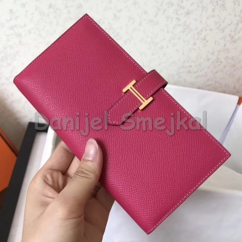 Hermes Peach Epsom Bearn Gusset Wallet 