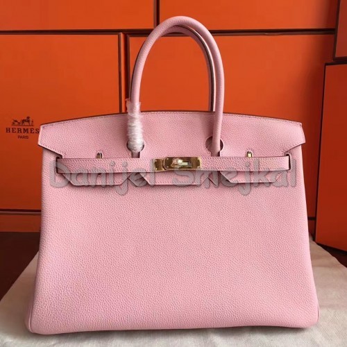 Hermes Pink Clemence Birkin 40cm Handmade Bag 