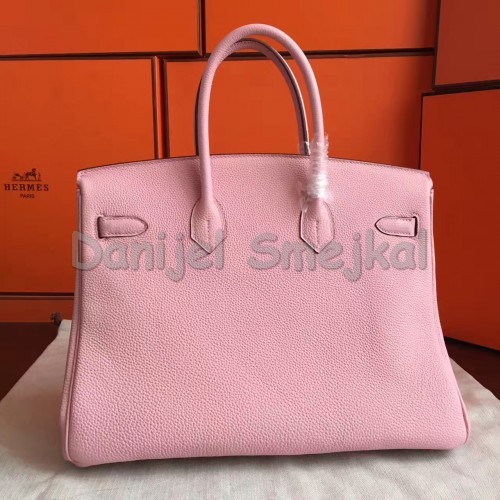 Hermes Pink Clemence Birkin 40cm Handmade Bag 