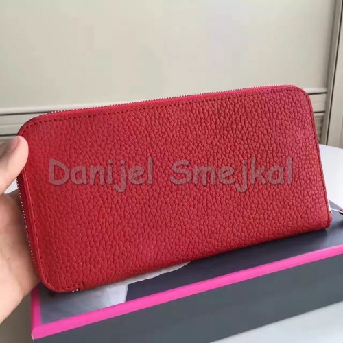 Hermes Red Clemence Azap Zipped Wallet 