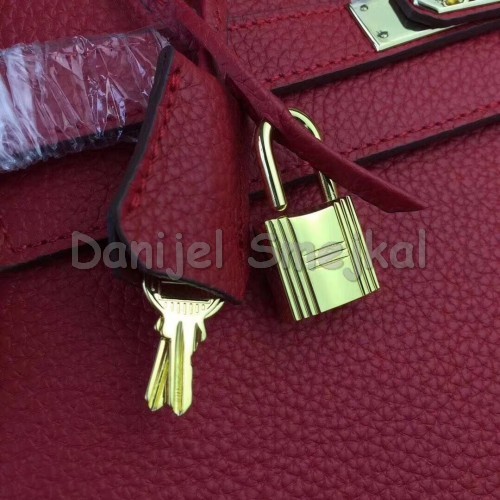Hermes Red Clemence Kelly 32cm