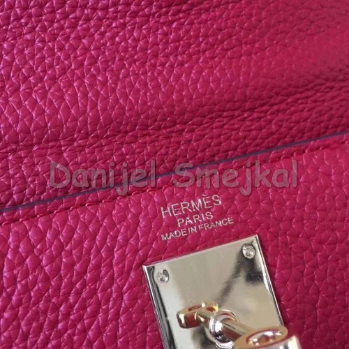 Hermes Red Clemence Kelly 32cm