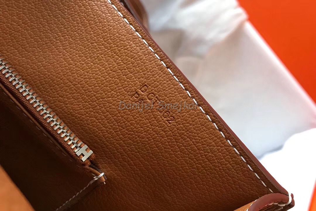 Hermes Steve 35 Messenger Bag In Brown Clemence Calfskin 35cm