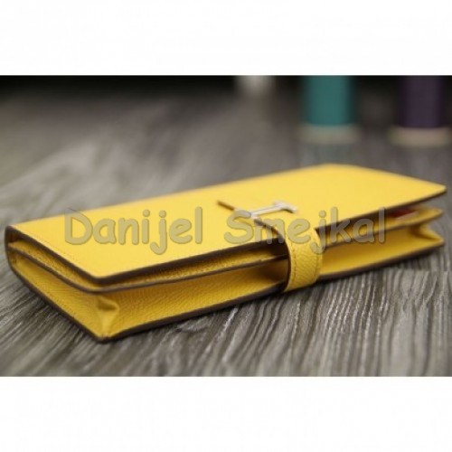 Hermes Yellow Epsom Bearn Gusset Wallet