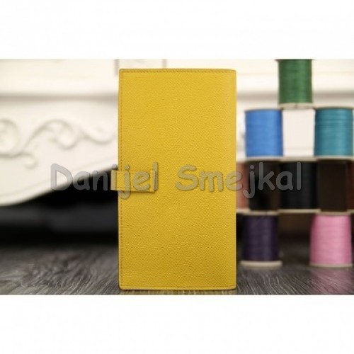Hermes Yellow Epsom Bearn Gusset Wallet