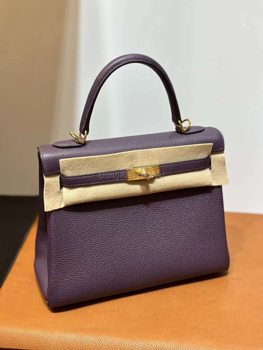 Hermess Kelly Togo Grape Purple Gold Hardware 25cm