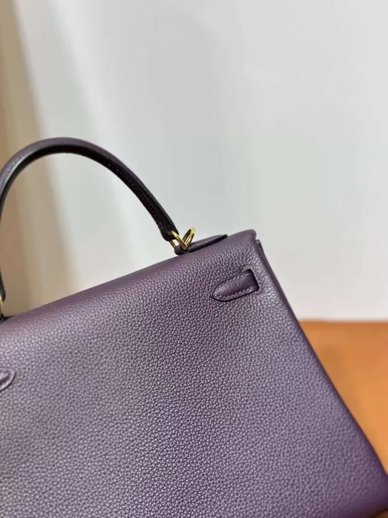 Hermess Kelly Togo Grape Purple Gold Hardware 25cm