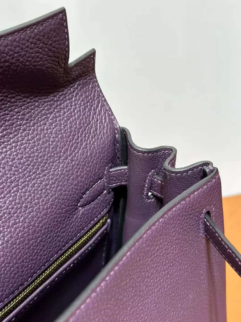 Hermess Kelly Togo Grape Purple Gold Hardware 25cm