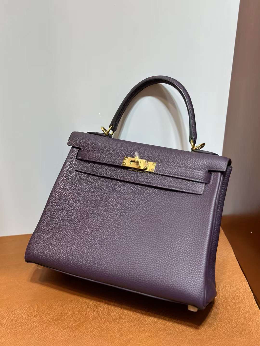 Hermess Kelly Togo Grape Purple Gold Hardware 25cm