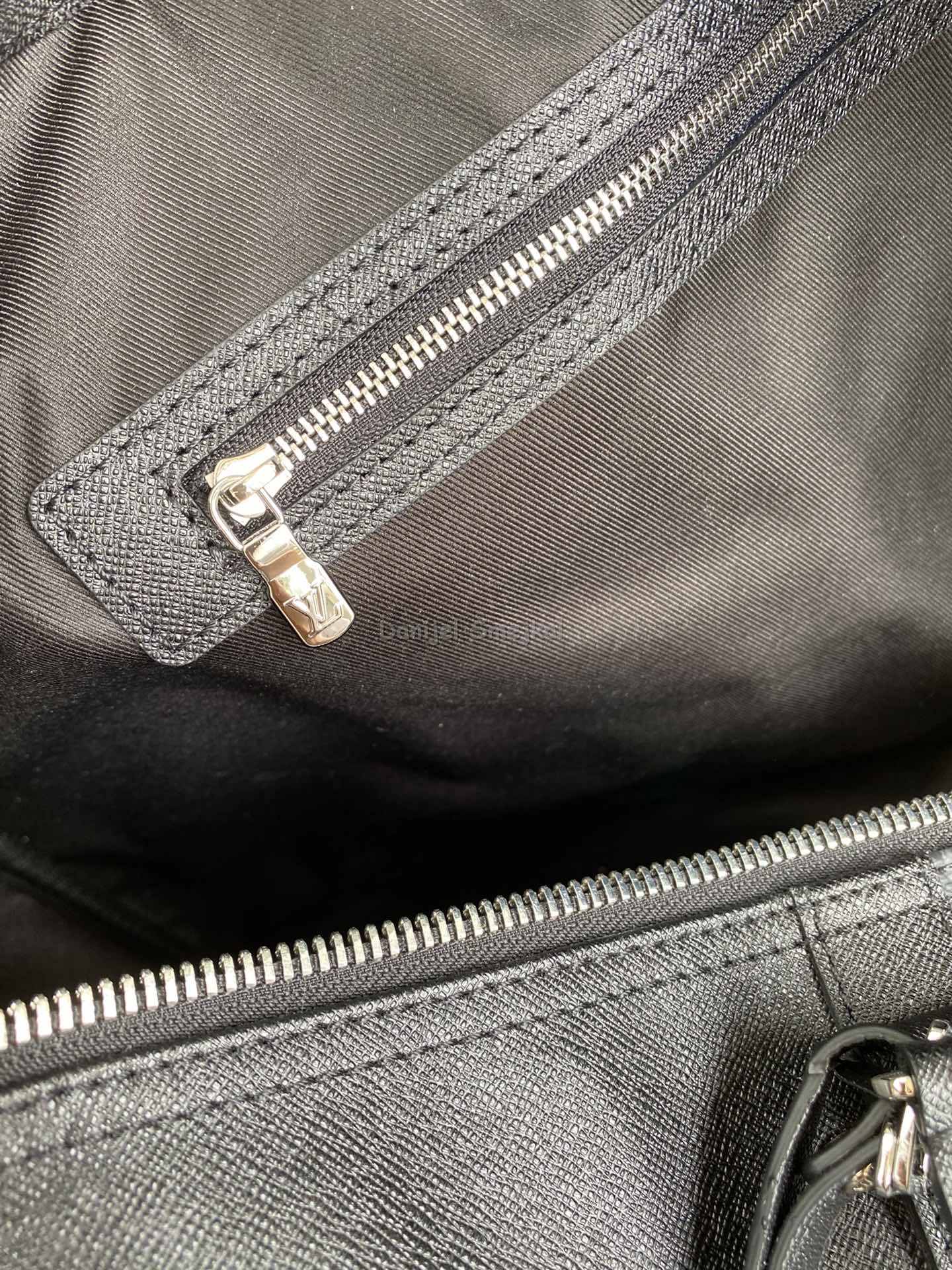 Louis Vuitton M30235 Keepall Bandouliere 45 Black Taiga Monogram Eclipse 45cm