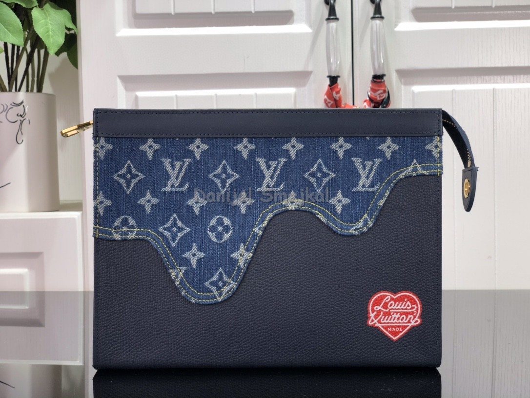 Louis Vuitton M45961 Monogram Denim Drip Pochette Voyage MM NIGO 27cm