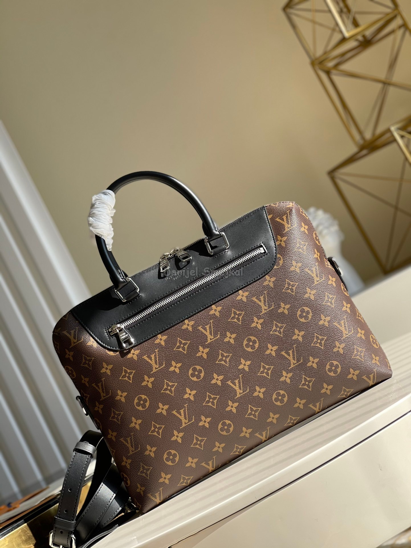 Louis Vuitton M54019 Porte-Documents Monogram Macassar Business Bag 37cm