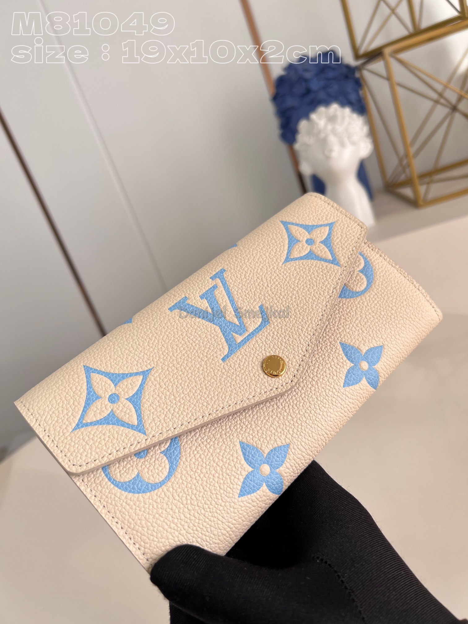 Louis Vuitton M81049 Sarah Wallet Bicolor Monogram Empreinte Leather 