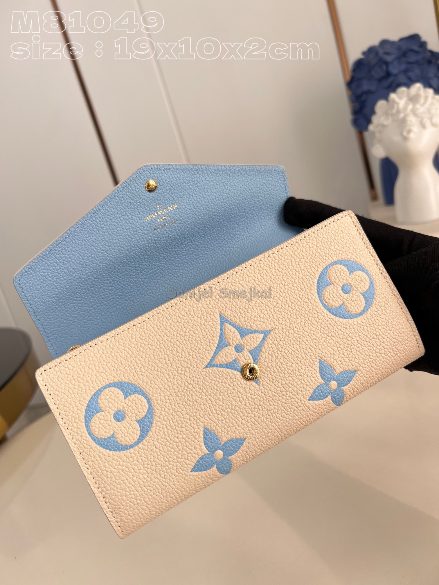 Louis Vuitton M81049 Sarah Wallet Bicolor Monogram Empreinte Leather 